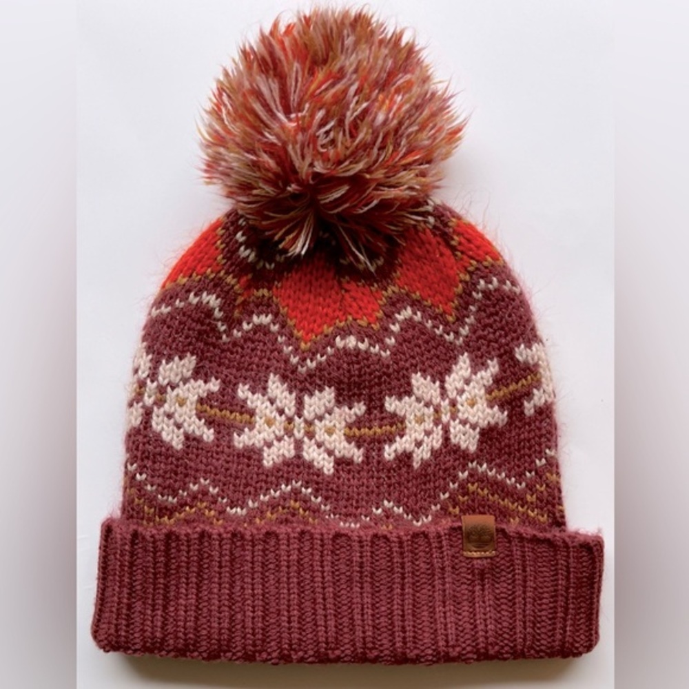 TIMBERLAND- Women's Fair Isle Pom Pom Beanie- O/S
